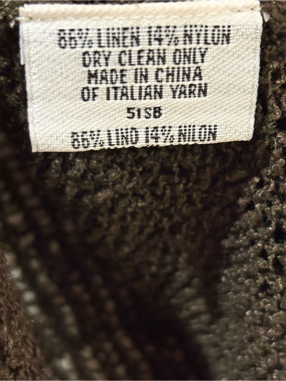 Eileen Fisher Olive Open-Knit Crewneck Sweater - Picture 6 of 6